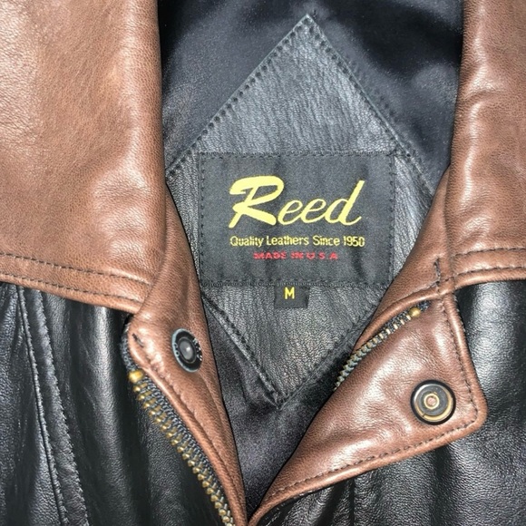 REED BLACK AND BROWN LEATHER JACKET - Picture 4 of 8
